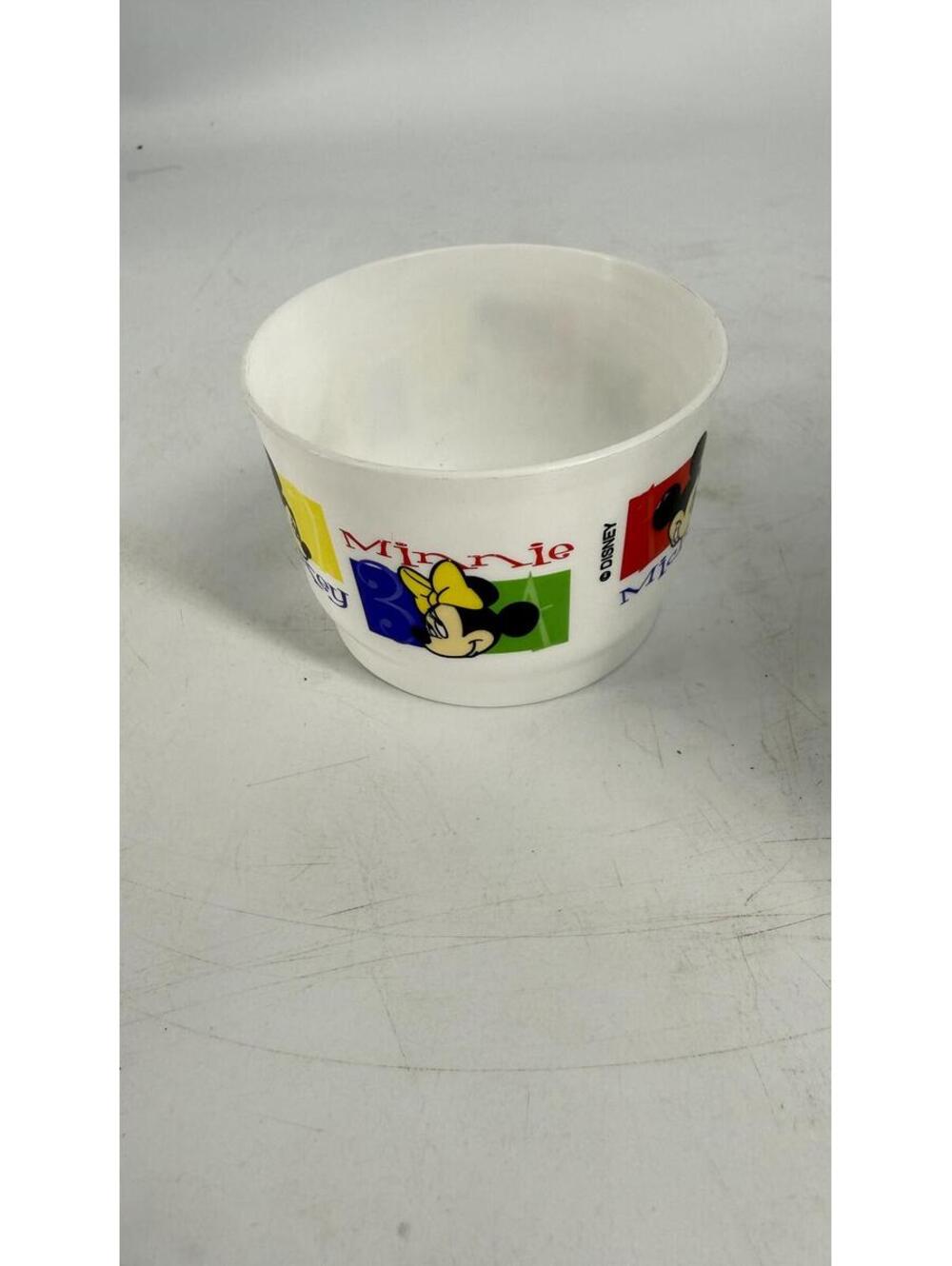 Vintage Disney Minnie Mouse Toddler Bowl White Plastic Melamine Child Dish